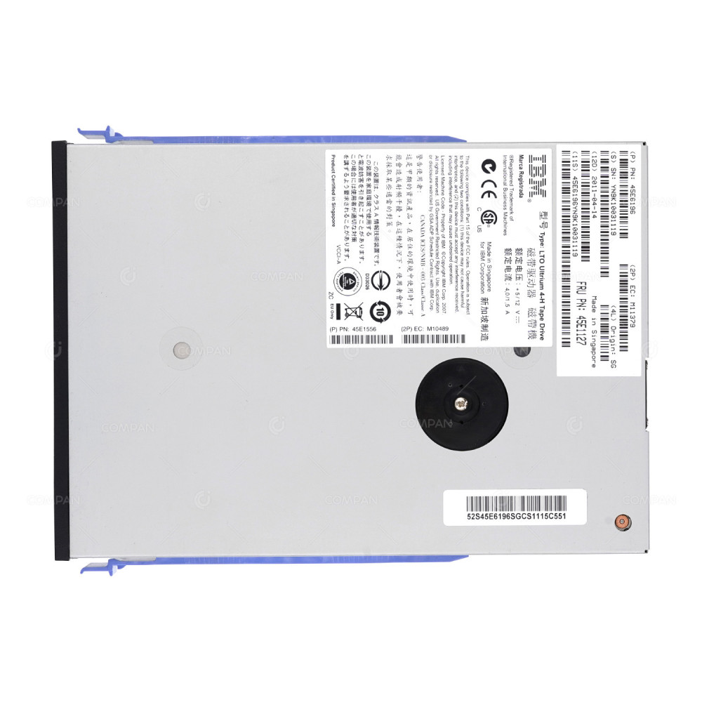 45E1127 IBM LTO ULTRIUM 4H  800GB 1.6TB LTO4 HALF HIGH SAS TAPE DRIVE 45E6196, 45E1556